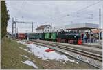 The Blonay Chamby G 2x 2/2 105 in Bossonnens on the way to Chatel St-Denis.

03.03.2019