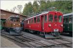 50 years Blonay -Chamby Railway - Mega Bernina Festival (MBF): The Bernina Bahn Ge 4/4 182 and Rhb Abe 4/4 35 in Chaulin.