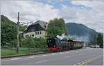 The Blonay Chamby G 2x 2/2 105 with his service from Chaulin is shortly arriving at Blonay.