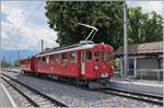 The Blonay-Chamby RhB ABe 4/4 35 with the CEV C21 (Riviera Belle Epoque Service) in St Légier Gare.