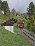 The Blonay Chamby ABe 4/4 I 35 by the Chantemerle Station.