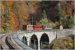 LA DER 2020 by the Blonay-Chamby: The BOB HGe 3/3 29 on the way to Blonay on the Baye de Clarens Viaduct . 

25.10.2020