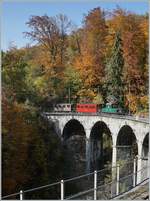 LA DER 2020 by the Blonay-Chamby: The +GF+ Ge 4/4 N° 75 on the Baye de Clarens Viaduct.