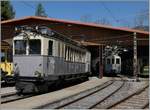 The Leukberbad Bahn LLB ABFe 2/4 10 by the Blonay-Chamby Railway in Chaulin.