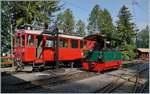 The Blonay Chamby G 2/2 N° 4  Rimini  and in the backgroud the RhB ABe 4/4 N° 35 in Chaulin. 

19.05.2018