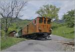 Blonay Chamby Nostalgie & Steam 2021: The Blonay-Chamby Bernina Bahn Ge 4/4 81 in Cornaux on the way to Chamby.