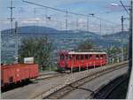 The Blonay-Chamby  ABe 4/4 35 is leaving the Chamby Station on the way to Chaulin.