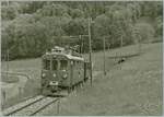 Blonay Chamby Nostalgie & Steam 2021: The Blonay-Chamby RhB ABe 4/4 I 35 near Cornaux on the way to Chamby.