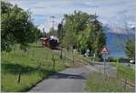 Blonay Chamby Nostalgie & Steam 2021: The Blonay-Chamby G 2x 2/2 105 by Cornaux on the way to Blonay    22.05.2021