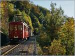 The RhB ABe 4/4 I 35 by the Blonay-Chamby Railway near Vers chez Robert on the way to Chaulin.