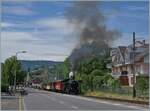 Is coming back from Meiningen: The Blonay Chamby BFD HG 3/4 N° 3 with Steamer Service by Blonay on the way to Chaulin Musée.