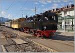 The G 2x 2/2 105 with his Riviera Belle Epoque from Chaulin to Vevey is waiting his departure in Blonay. 

29.05.2022