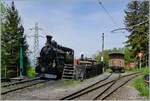 The Blonay Chamby Railway BFD (Brig Furka Disents) HG 3/4 N° 3 in Chaulin. 

06.05.2023