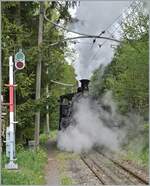 The the Blonay Chamby Railway BFD HG 3/4 N° 3 in Chaulin with a heavy steam.

06.05.2023