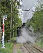 The the Blonay Chamby Railway BFD HG 3/4 N° 3 in Chaulin with a heavy steam.

06.05.2023