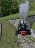 The SEG G 2x 2/2 105 by the Blonay-Chamby Railway ontahe way Chamby near Cornaux. 

23.05.2021