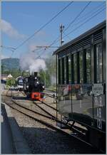The SEG G 2x 2/2 105 by the Blonay-Chamby Railway in Blonay.

07.05.2022