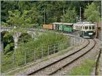 The GFM Ce 4/4 131 (built 1943) from the GFM Historic by the Blonay Chamby Railway on the Baye de Clarens Vidukt.