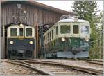 The GFM Ce 4/4 131 (built 1943) from the GFM Historic and the  MOB De 6/6 2002 (built 1932) by the Blonay Chamby Railway in Chaulin. 

18.09.2022