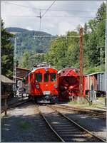 The RhB Bernina Bahn ABe 4/4 N° 35 by the Blonay-Chamby Bahn in Chaulin.