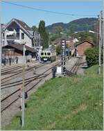 The GFM Ce 4/4 131 (built 1943) from the GFM Historic by the Blonay Chamby Railway in Blonay.