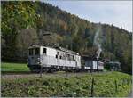 The LLB ABFe 2/4 N° 10 by the Blonay-Chamby Railway by Chaulin on the way to Blonay.