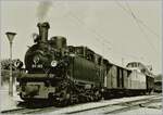 The elegant German 99 193 on the Blonay Chamby Bahn waits in Blonay in the summer of 1985 for its departure to Chamby.