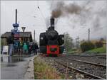 The SEG G 2x 2/2 105 by the Blonay-Chamby Railway by a bad weather in Blonay.