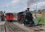 The BFD HG 3/4 N° 3 of the Blonay Chamby Railway shunts in Blonay to take over its steam train for the return journey to Chaulin.