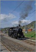 The BFD HG 3/4 N° 3 of the Blonay Chamby Railway shunts in Blonay to take over its steam train for the return journey to Chaulin.