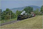 The BFD HG 3/4 N° 3 of the Blonay Chamby Railway with his steamertrain Service is by Chaulin on the way to Chamby. 

29.05.2023