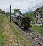 Festival Suisse de la vapeur 2024 / Swiss Steam Festival 2024 of the Blonay-Chamby Bahn - The Blonay Chamby steam locomotives LEB G 3/3 N° 5 is by Cornay on the way to Blonay. 

May 20, 2024