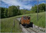 The RhB Bernina Bahn Ge 4/4 81 by the Blonay-Chamby Railway on the way to Chamby by Cornay.