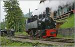 As soon as we arrive in Chaulin, the SEG G 2x 2/2 105 of the Blonay Chamby Railway steams into the locomotive shop, where it is supplied with water and coal in the short turnaround time of half an hour.

July 8, 2024