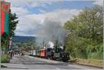 Festival Suisse de la vapeur 2024 / Swiss Steam Festival 2024 of the Blonay-Chamby Railway - The LEB G 3/3 N° 5 and SEG G 2x 2/2 105 by the Blonay-Chamby Railway leaves Blonay on the way to
