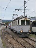 Les chemin de fer disparus - The Vanished Railways (LLB 1915-1967) The Leuk Leukerbad Bahn (LLB) railcar ABFe 2/4 No. 10 of the Blonay Chamby Railway is ready to depart from Blonay with its heritage train No. 1009 to Chaulin. September 13, 2025