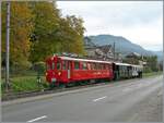 The RhB ABe 4/4 I 35 by the Blonay-Chamby Bahn on the overlast saison week-end in Blonay by his shuting in Blonay. 
19.10.2025 The RhB ABe 4/4 I 35 by the Blonay-Chamby Bahn on the overlast saison week-end in Blonay by his shuting in Blonay. 
19.10.2025