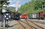 The RhB ABe 4/4 I No. 35 of the Blonay Chamby Railway standing in the middle of the picture created this rather rare image with the BFD HG 3/4 No. 3 arriving from Blonay and the slightly obscured small diesel shunting locomotive Tm 2/2 1 (1930/Orenstein & Koppel).

May 9, 2026