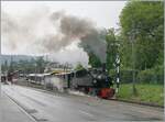 In nasty weather, the SEG G 2x 2/2 105 of the Blonay Chamby Railway leaves Blonay heading towards Chamby.

June 15, 2025