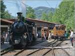 The  heart  of the Blonay Chamby Railway – the museum and operational center. Maintenance work on the vehicles is also carried out here in the B-C workshop.  
The picture shows the HG 3/4 No. 3 and in the background the Bernina Railway Ge 4/4 81, both owned by the Blonay Chamby Railway.  

June 25, 2026