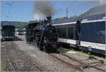 Once again the BFD HG 3/4 No. 3 of the Blonay Chamby Railway, now a bit larger and beautifully steaming. The locomotive is shunting in Blonay to couple up to its train, on the left in the picture, to haul it to Chaulin.

June 7, 2026