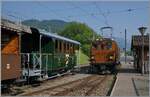 The Bernina Railway RhB Ge 4/4 81 of the Blonay Chamby Railway shunting in Blonay.

June 9, 2025