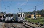 The MOB railcar BCFe 4/4 No. 11 (built in 1905 by SIG / EGA) of the Blonay Chamby Railway is shunting to take over its train.

May 25, 2026