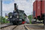 The LEB G 3/3 N§ 5 arrives at Chamby with its steam train.