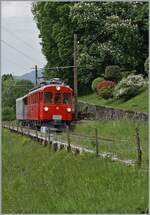 At Chaulin, the RhB ABe 4/4 No. 35 of the Blonay Chamby Railway is in operation. The train is on its way from Blonay to Chamby.

May 3, 2025