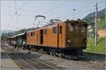 Swiss Steam Festival 2026 - The Bernina Railway RhB Ge 4/4 81 of the Blonay Chamby Railway is waiting in Blonay with its train to Chaulin for departure, but first the brake test must be completed.

June 9, 2025