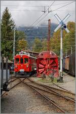 The RhB Bernina Railway ABe 4/4 I No. 35 is shunting at Chaulin.

Oct. 17, 2026