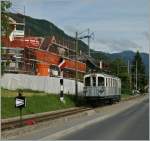 The old MCM BCFe 4/4 N is arriving at Blonay. 
12.06.2011