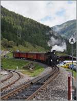 The DFB HG3/4 N° is arriving at Oberwald.