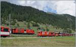 MGB and DFB in Oberwald: On the left side of the picture is the MGB Deh 4/4 with a regional train heading towards Andermatt, while on the right side of the picture and slightly lower, the DFB Gm 4/4 (ex MGB) has reached Oberwald with the diesel train.

August 31, 2018